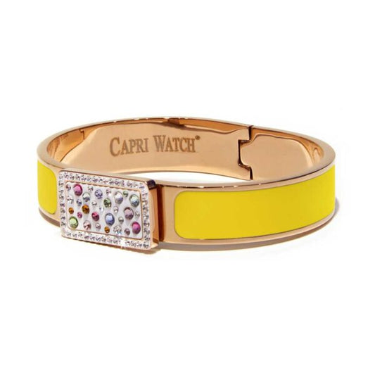 Capri Watch – Bracciale MultiJoy Square Oro Rosa / Smalto Giallo (Ref. 5645-10)