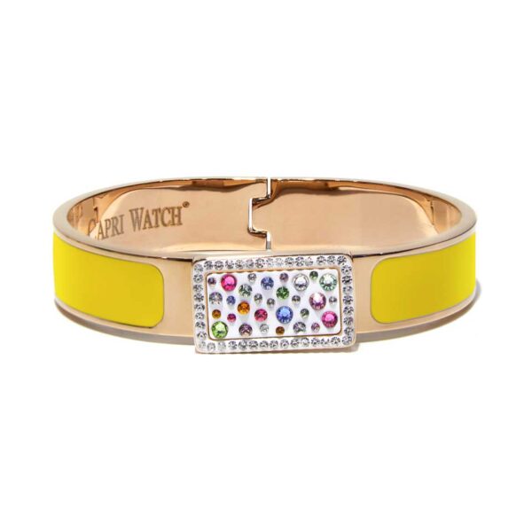 Capri Watch – Bracciale MultiJoy Square Oro Rosa / Smalto Giallo (Ref. 5645-10)
