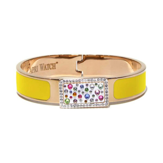 Capri Watch – Bracciale MultiJoy Square Oro Rosa / Smalto Giallo (Ref. 5645-10)