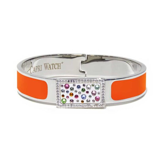 Capri Watch – Bracciale MultiJoy Square Argentato / Smalto Arancione (Ref. 5643-20)