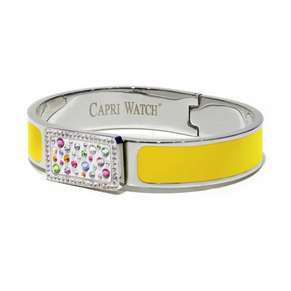 Capri Watch – Bracciale MultiJoy Square Argentato / Smalto Giallo (Ref. 5643-10)
