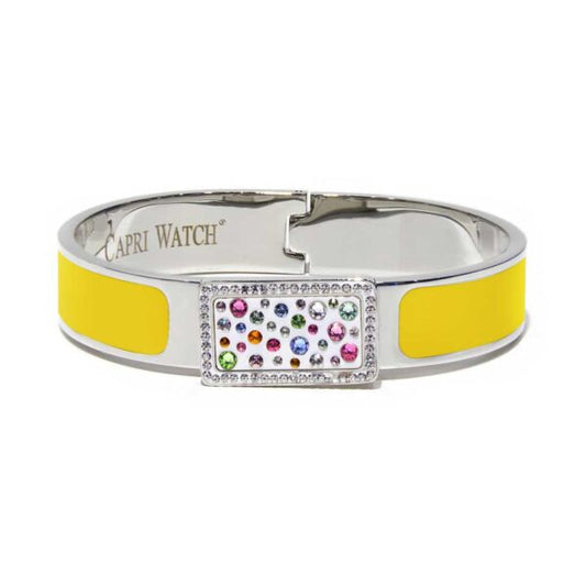 Capri Watch – Bracciale MultiJoy Square Argentato / Smalto Giallo (Ref. 5643-10)