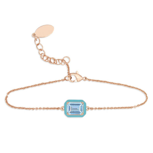 MultiJoy – Bracciale Pietra Azzurra Oro Rosa
