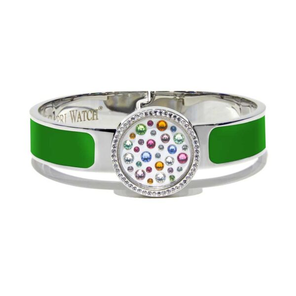 Capri Watch – Bracciale MultiJoy Classic Lux Argentato / Smalto Verde (Ref. 5640-50)