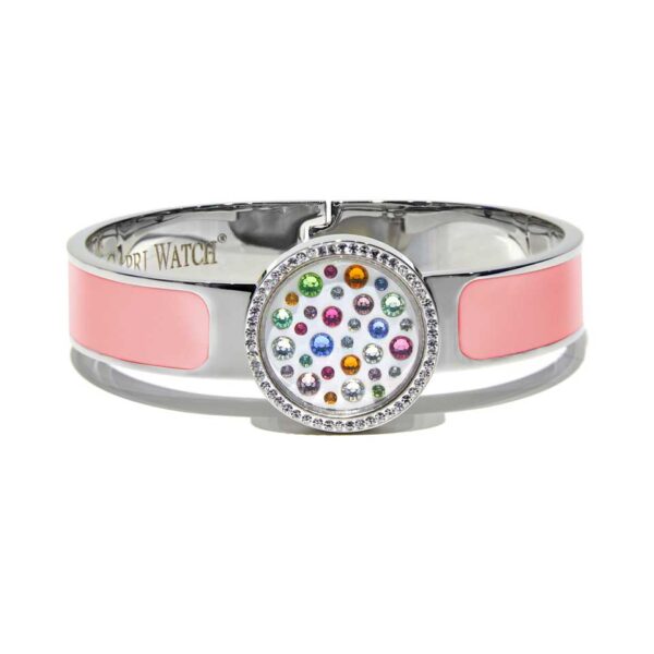 Capri Watch – Bracciale MultiJoy Classic Lux Argentato / Smalto Rosa (Ref. 5640-04)
