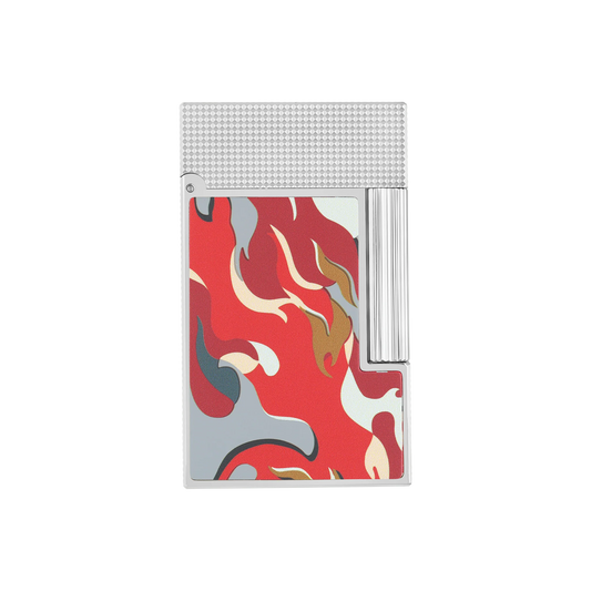 DUPONT - Ligne 2 Accendino Guilloche sotto lacca Camo  Rosso