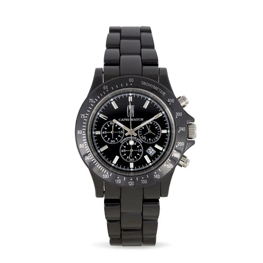Capri Watch - Chrono Ceramic Black with Indexes 5443