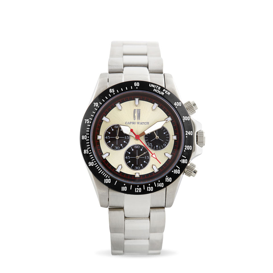Capri Watch – Chrono Contrast Counter Silver – Black (Ref. 5507)