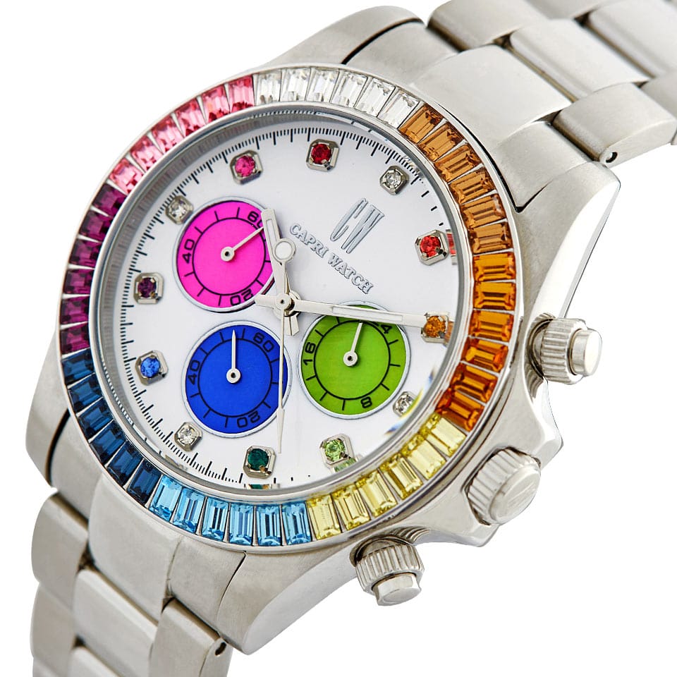Capri Watch – Chrono Rossella Iris Bezel White-Color (Ref. 5511)
