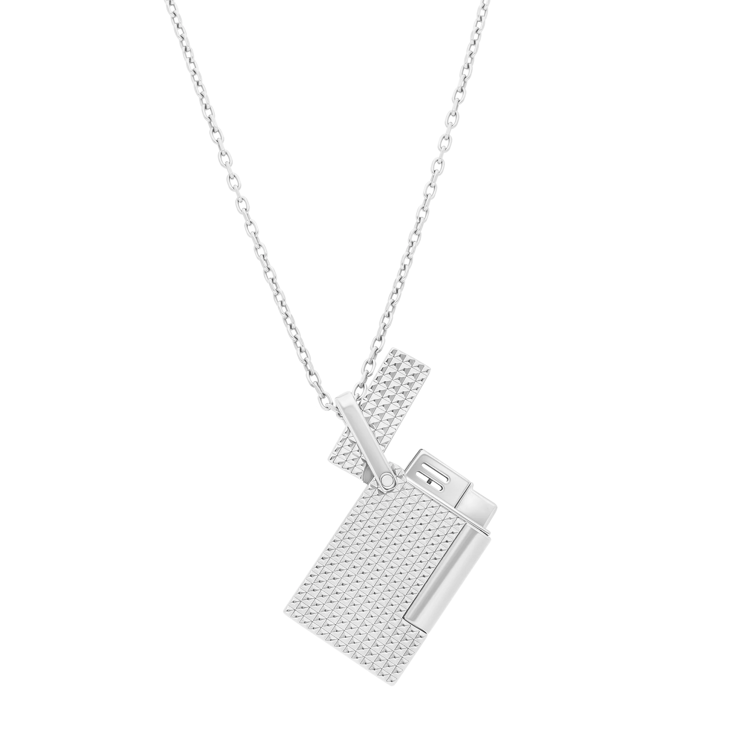 DUPONT - Lighter necklace Accendino Testa di diamante Argento