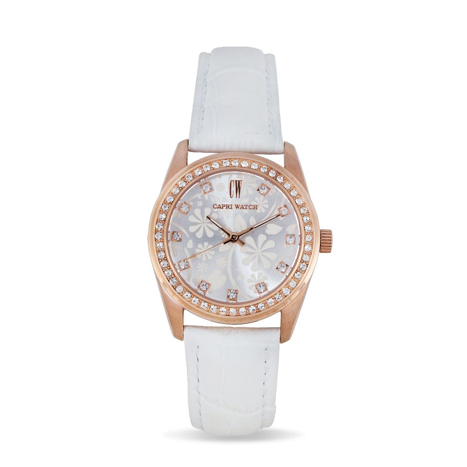 Capri Watch – Orologio Lady Flowers Bianco Rose Gold (Ref. 5357)