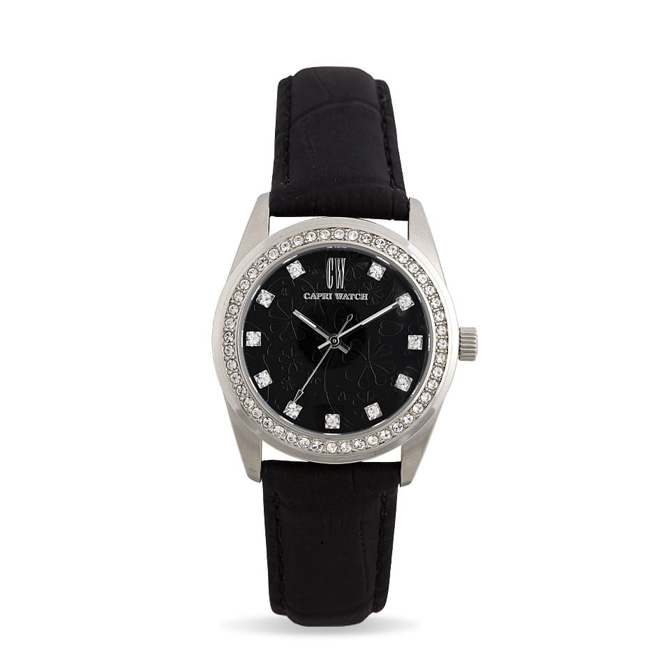 Capri Watch – Orologio Lady Flowers Black Stainless Steel (Ref. 5356)