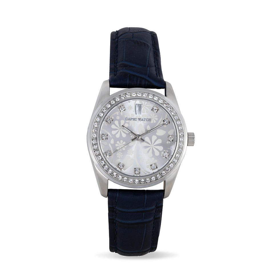 Capri Watch – Orologio Lady Flowers Stainless Steel Blu (Ref. 5355)