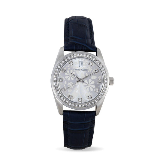Capri Watch – Orologio Lady Flowers Stainless Steel Blu (Ref. 5355)