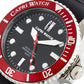 Capri Watch – Orologio New Sub Black – Red Silicone Strap (Ref. 5492)