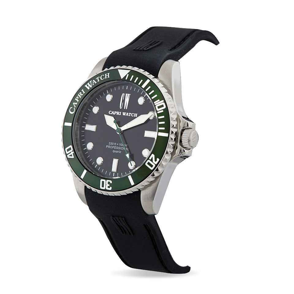 Capri Watch – Orologio New Sub Black Silicone Strap (Ref. 5491)