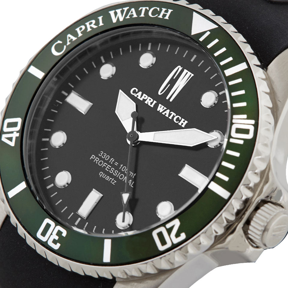 Capri Watch – Orologio New Sub Black Silicone Strap (Ref. 5491)