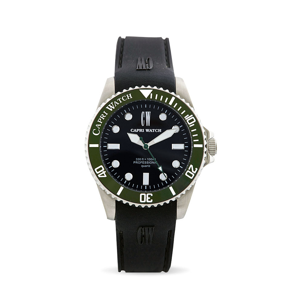 Capri Watch – Orologio New Sub Black Silicone Strap (Ref. 5491)