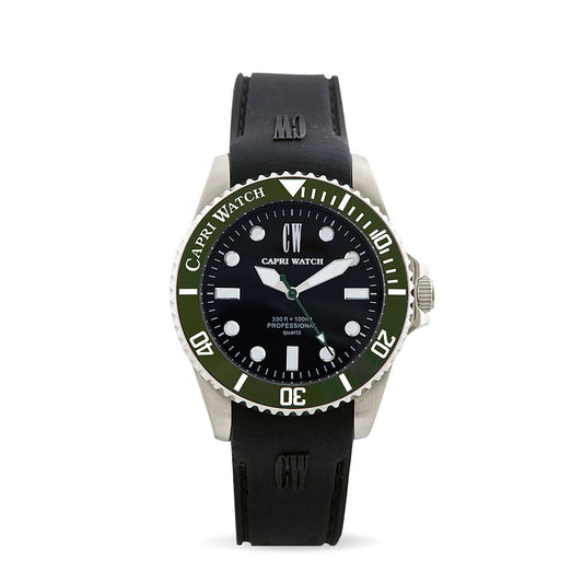 Capri Watch – Orologio New Sub Black Silicone Strap (Ref. 5491)