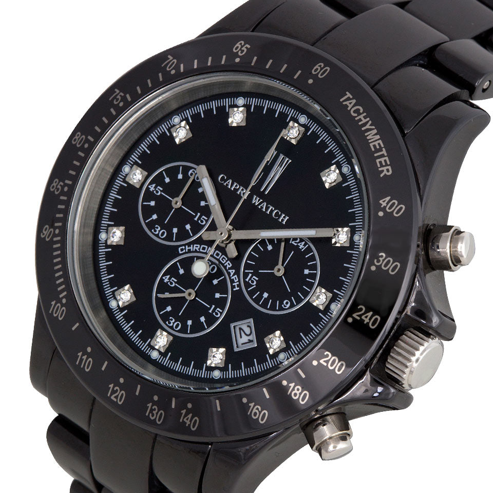 Capri Watch – Orologio Ceramic Black with Stones (Ref. 5442)