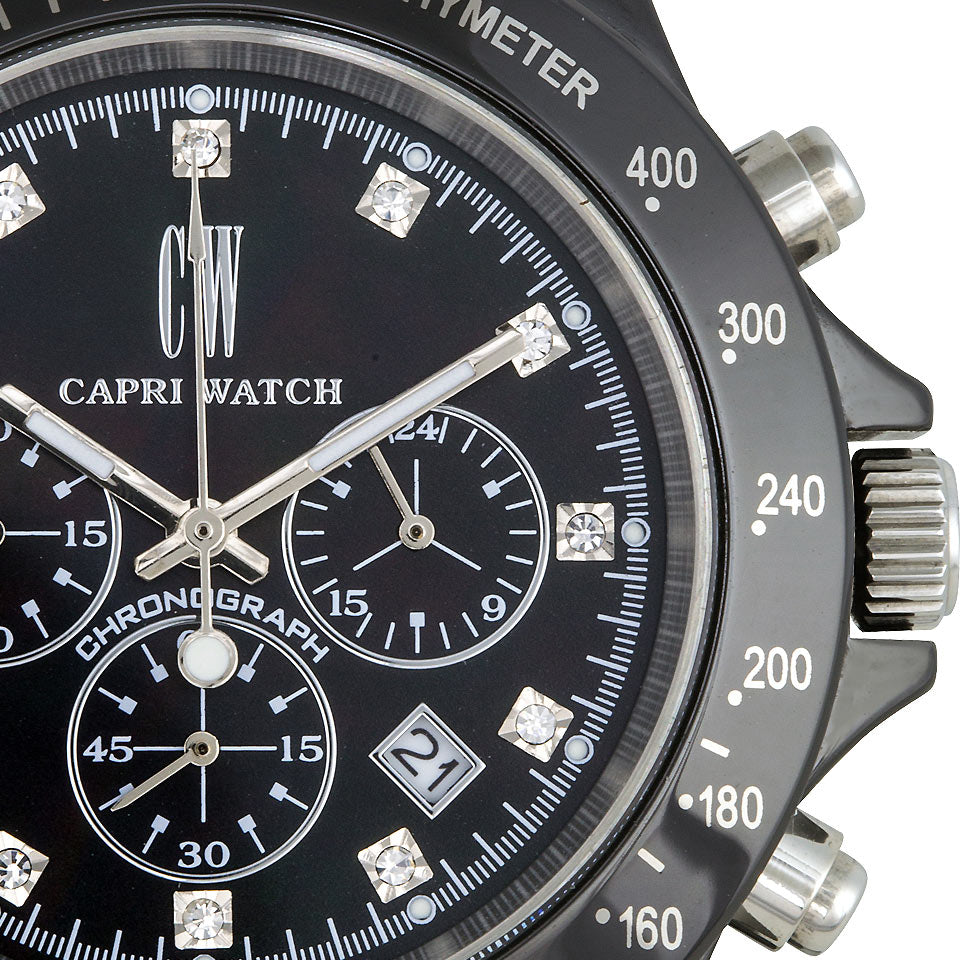 Capri Watch – Orologio Ceramic Black with Stones (Ref. 5442)