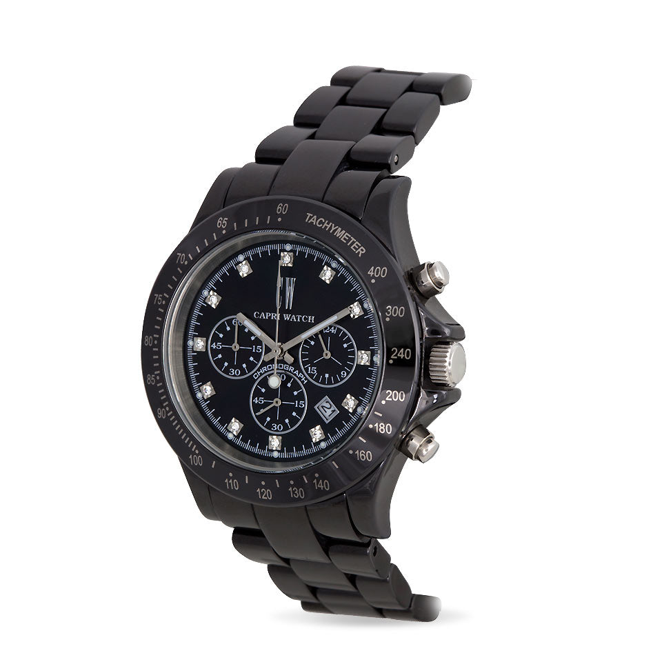 Capri Watch – Orologio Ceramic Black with Stones (Ref. 5442)