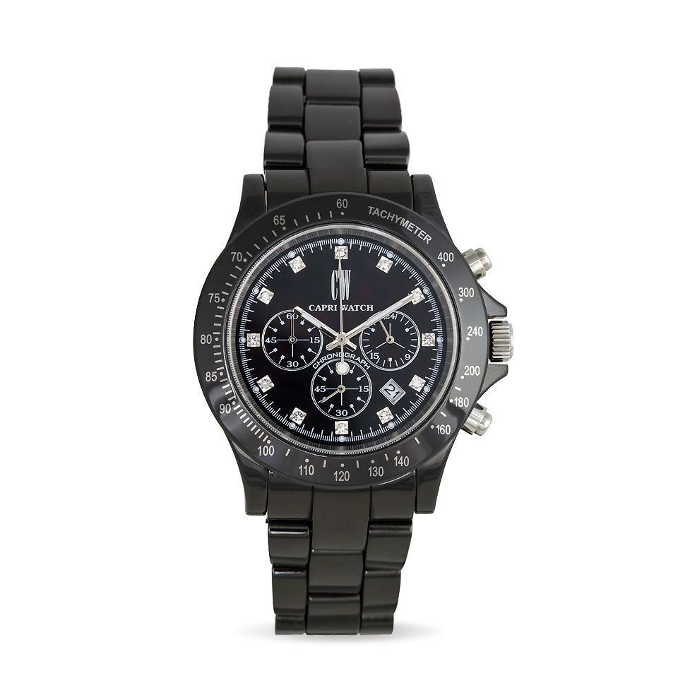 Capri Watch – Orologio Ceramic Black with Stones (Ref. 5442)