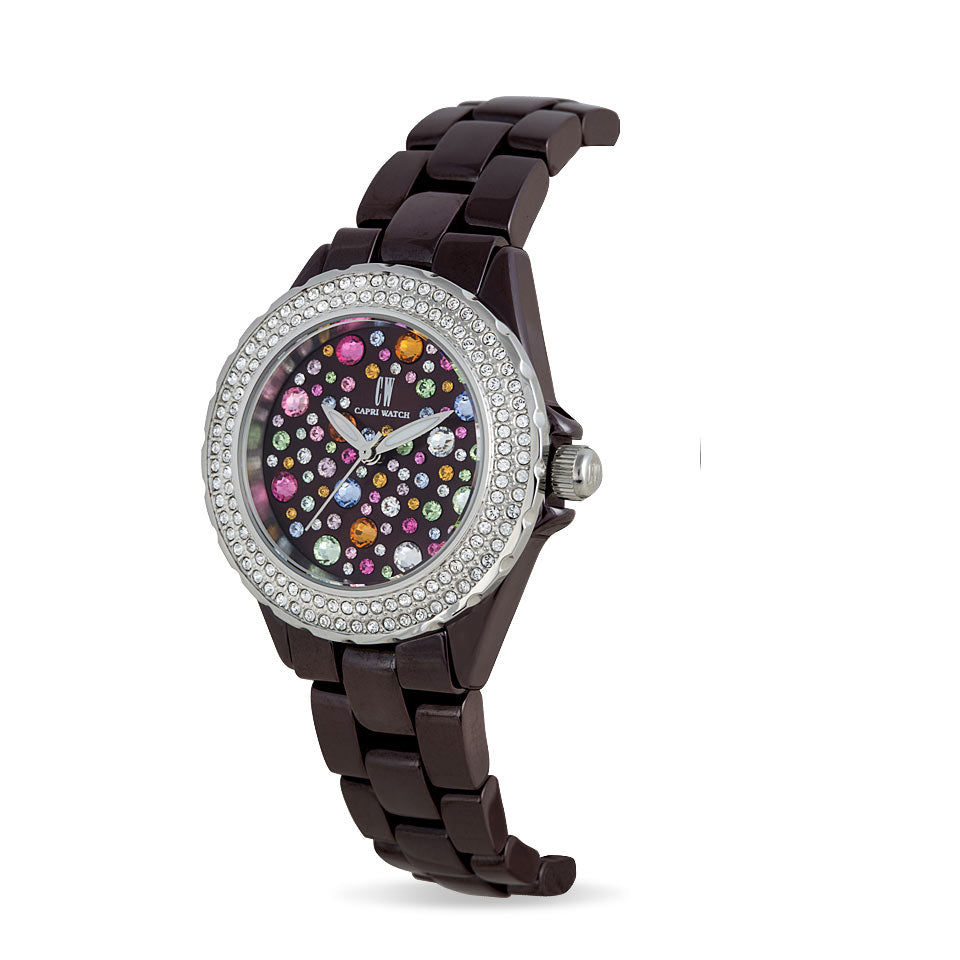 Capri Watch – Orologio Ceramic Multijoy Brown Stones (Ref. 5454)