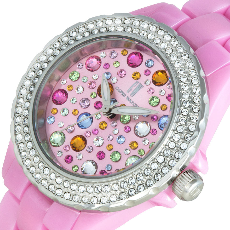 Capri Watch – Orologio Ceramic Multijoy Pink Stones (Ref. 5456)
