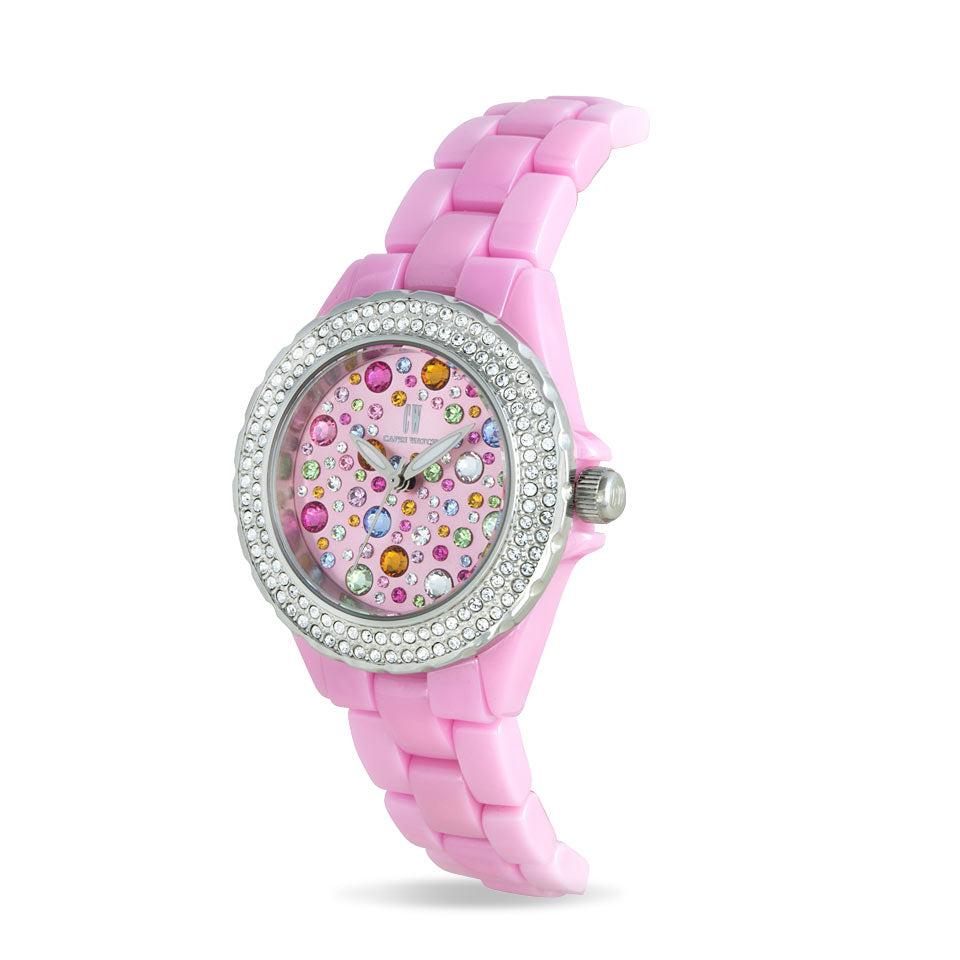 Capri Watch – Orologio Ceramic Multijoy Pink Stones (Ref. 5456)