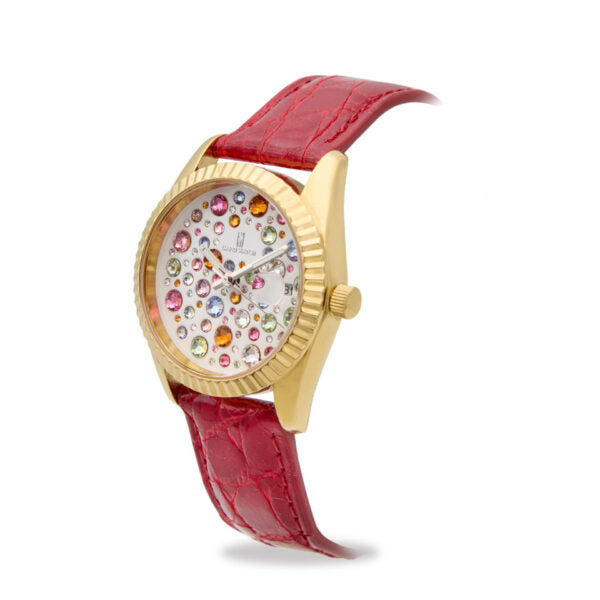 Capri Watch - Orologio Eternity 36 Gold Multijoy Crocodile Red