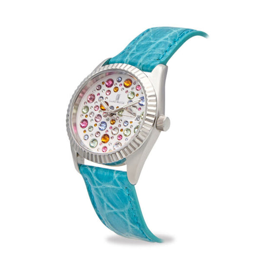 Capri Watch - Orologio Eternity 36 Multijoy Crocodile Blue Light