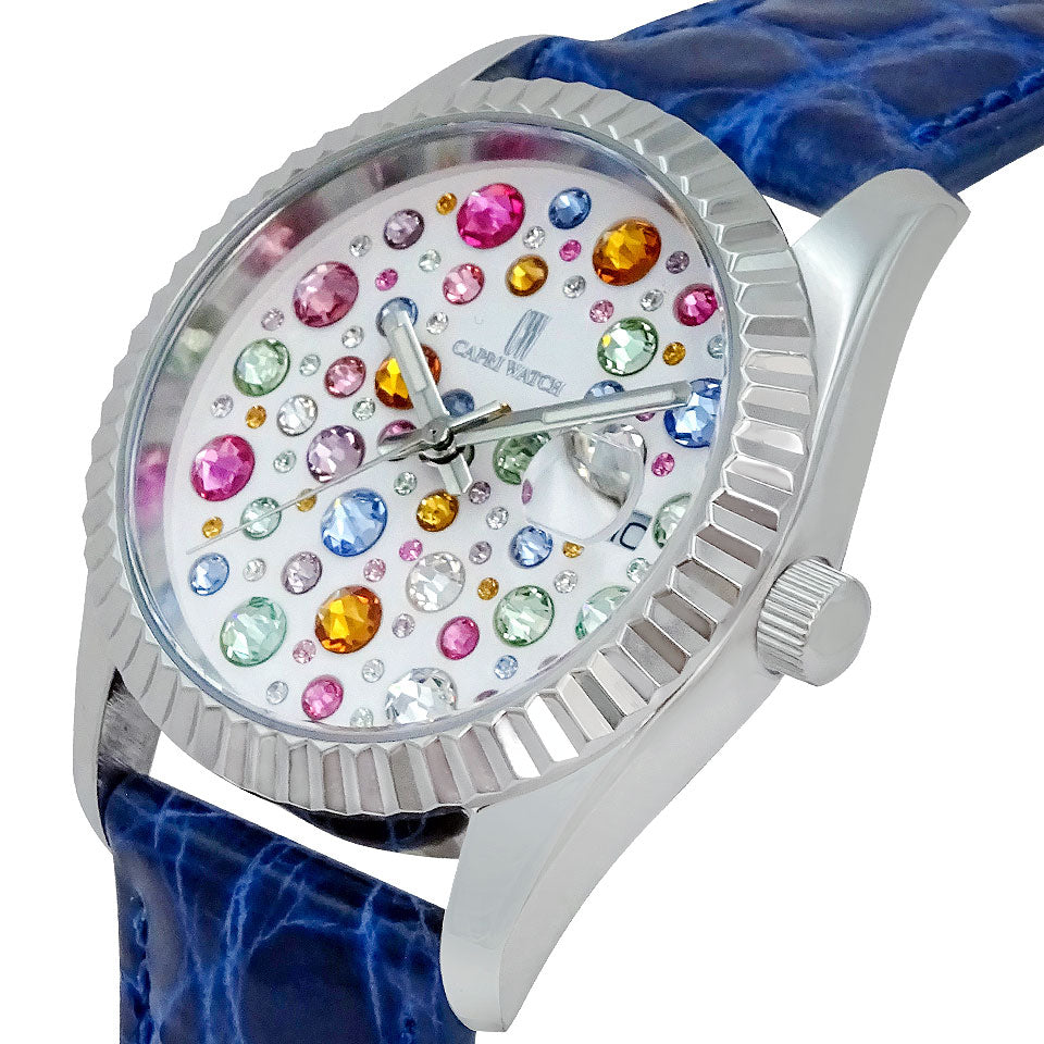 Capri Watch – Orologio Eternity 36 Multijoy Crocodile Blue Navy (Ref. 6102-40)