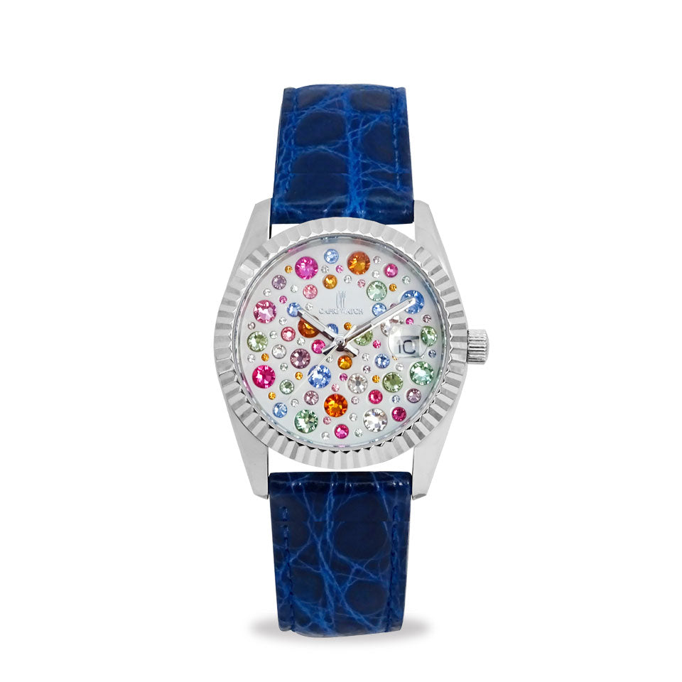 Capri Watch – Orologio Eternity 36 Multijoy Crocodile Blue Navy (Ref. 6102-40)