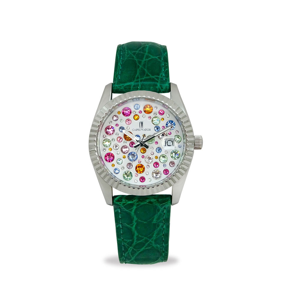 Capri Watch – Orologio Eternity 36 Multijoy Crocodile Green (Ref. 6102-50)