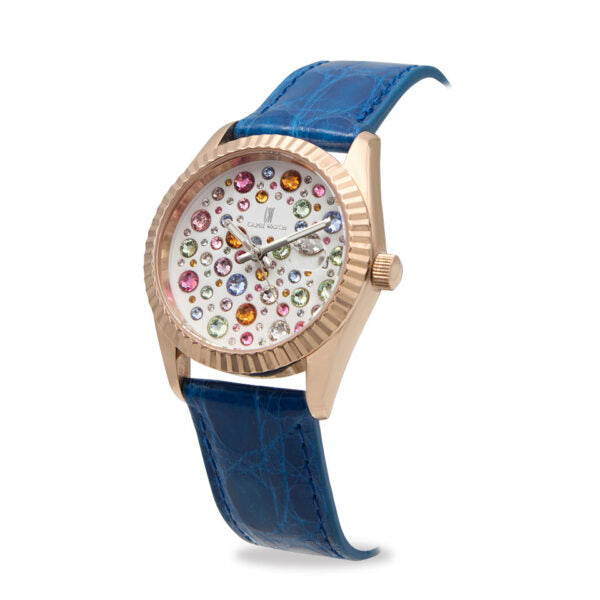 Capri Watch - Orologio Eternity 36 Rose’ Multijoy Crocodile Blue Royal
