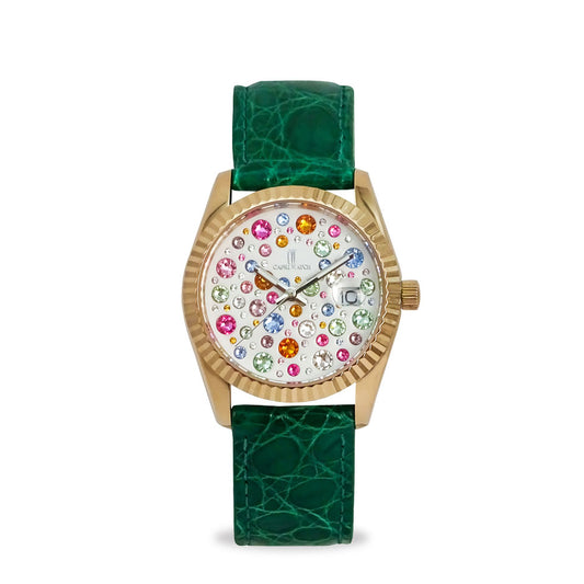 Capri Watch – Orologio Eternity 36 Rose’ Multijoy Crocodile Green (Ref. 6100-50)