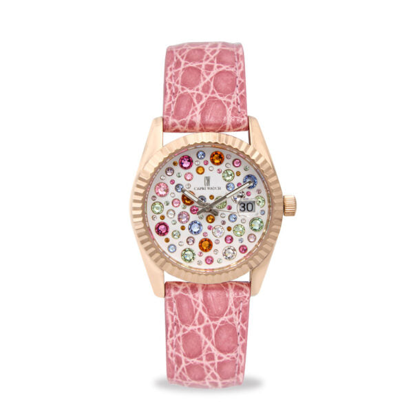 Capri Watch - Orologio Eternity 36 Rose’ Multijoy Crocodile Pink