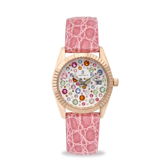 Capri Watch - Orologio Eternity 36 Rose’ Multijoy Crocodile Pink