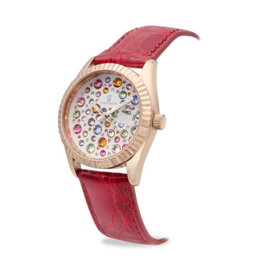 Capri Watch - Orologio Eternity 36 Rose’ Multijoy Crocodile Red