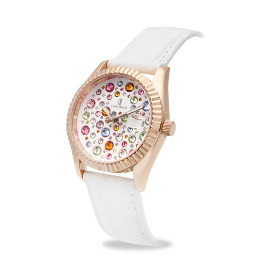 Capri Watch - Orologio Eternity 36 Rose’ Multijoy Crocodile White