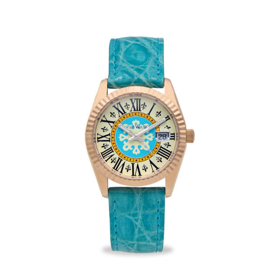 Capri Watch - Orologio Eternity First 36 Rose’ Blue Light Crocodile