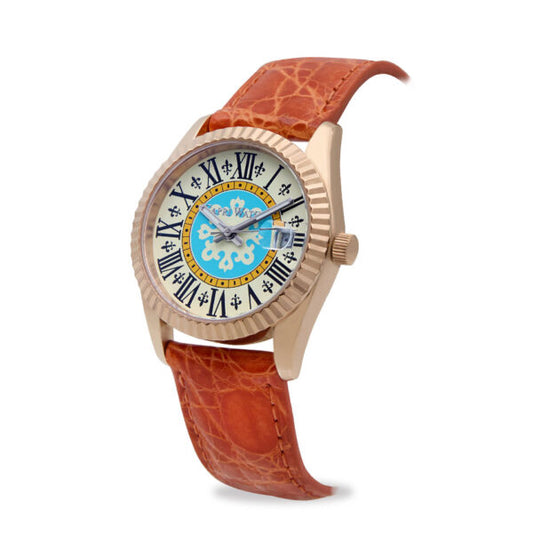 Capri Watch - Orologio Eternity First 36 Rose’ Orange Crocodile