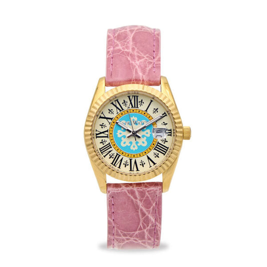 Capri Watch - Orologio Eternity First 36 Gold-Pink Crocodile