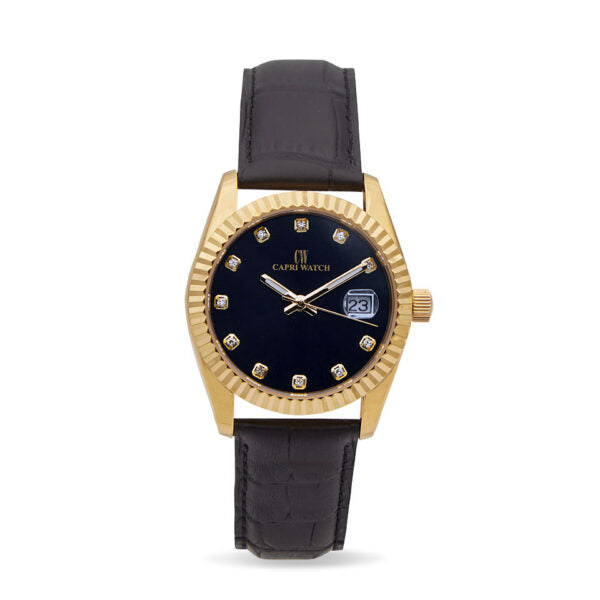 Capri Watch - Orologio Eternity 36 Gold Black-Black