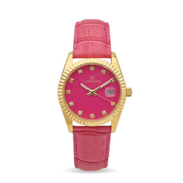 Capri Watch - Orologio Eternity 36 Gold Fuchsia-Fuchsia