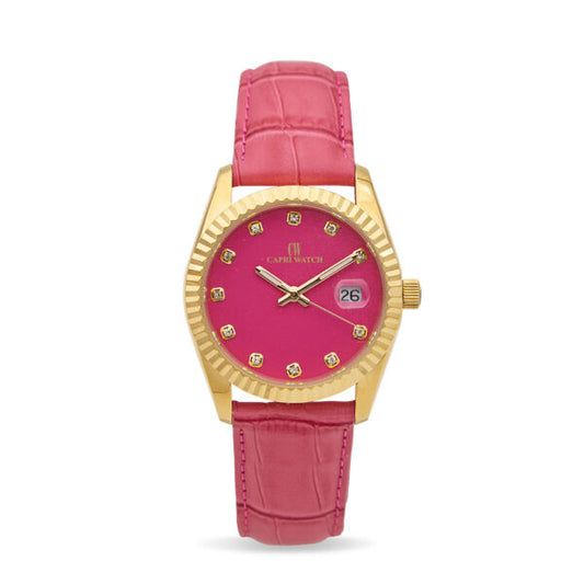 Capri Watch - Orologio Eternity 36 Gold Fuchsia-Fuchsia