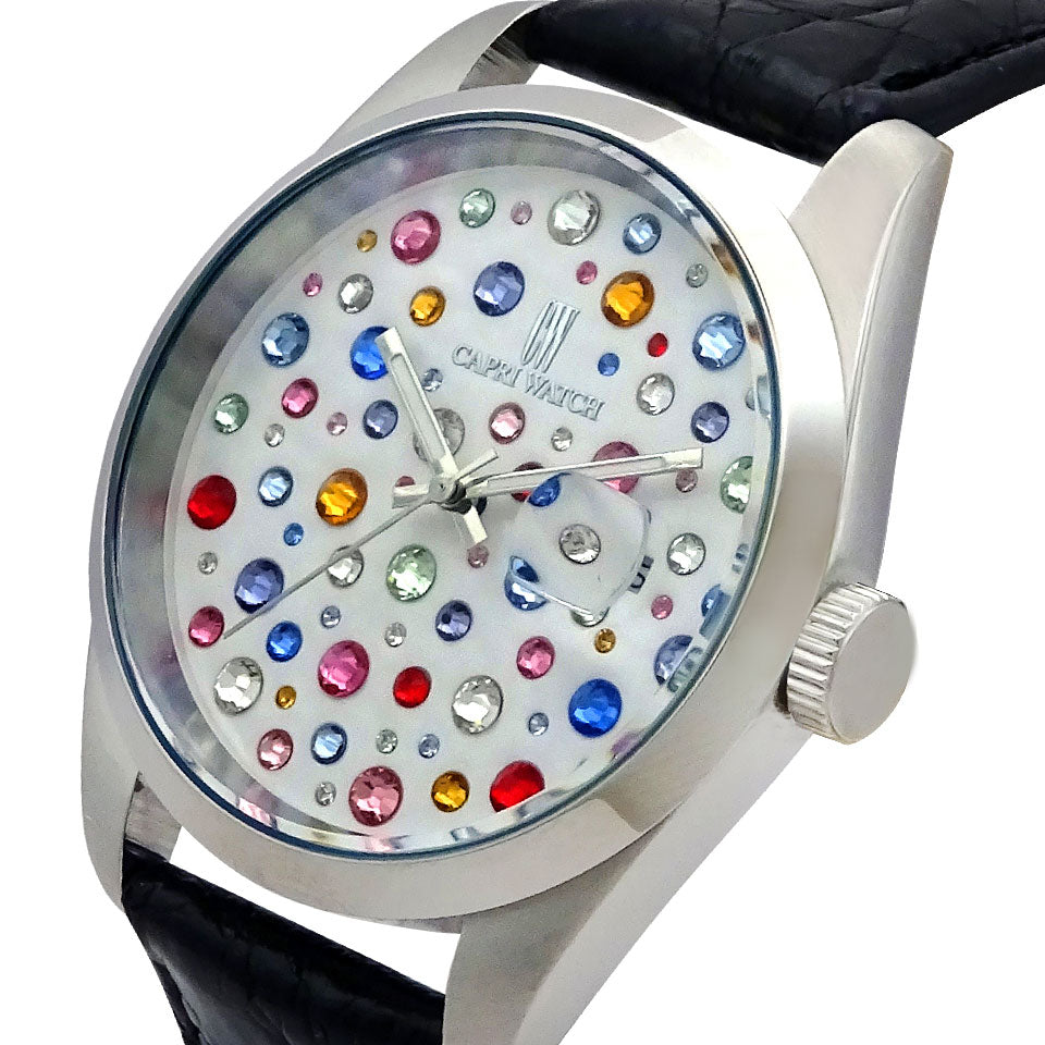 Capri Watch – Orologio Glamour Multijoy 39 Crocodile Black (Ref. 6106-01)