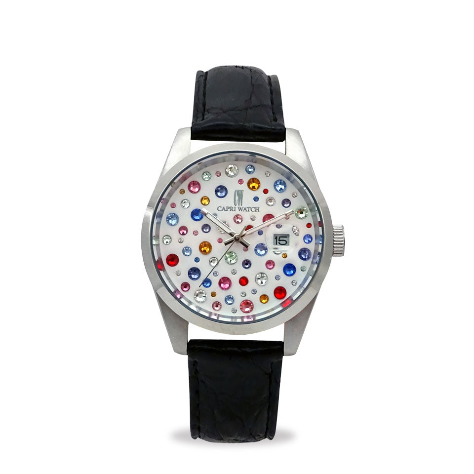 Capri Watch – Orologio Glamour Multijoy 39 Crocodile Black (Ref. 6106-01)
