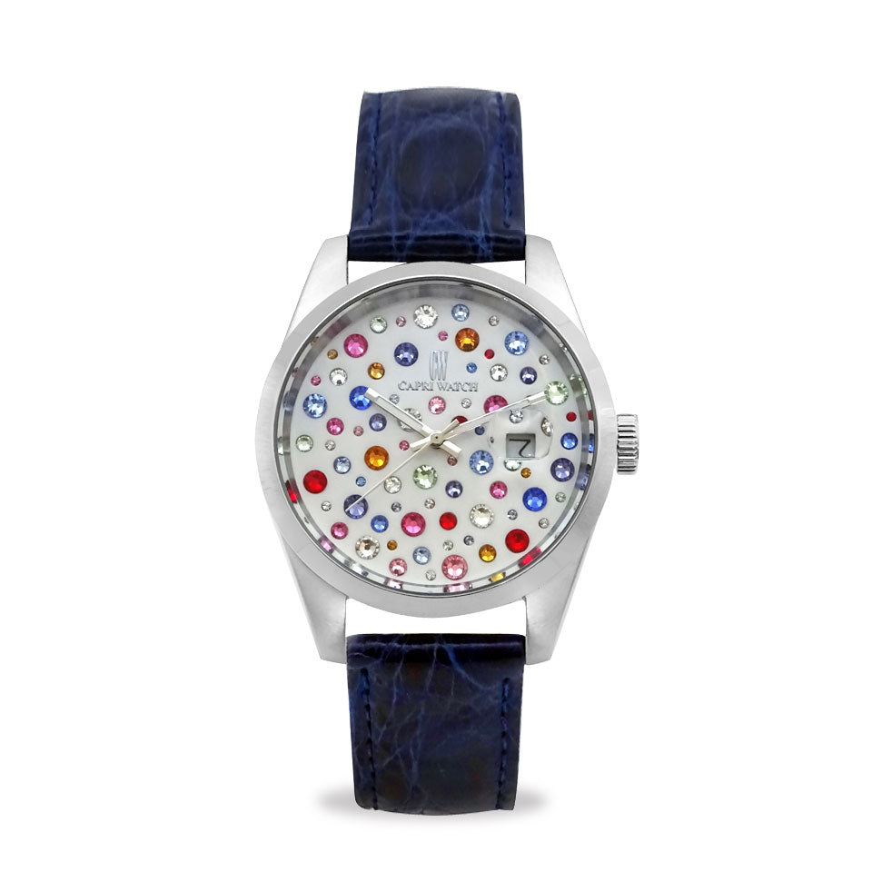 Capri Watch – Orologio Glamour 39 Multijoy Crocodile Blue Navy (Ref. 6106-40)